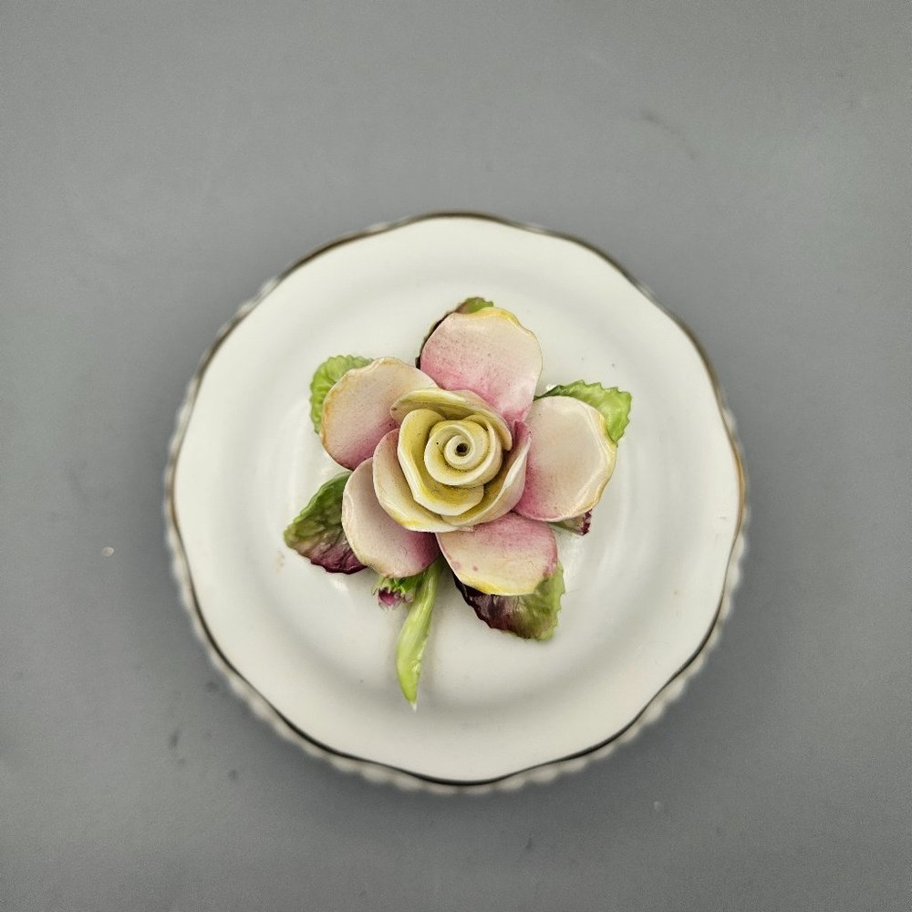 Royal Adderly  porcelain Rose  trinket dish